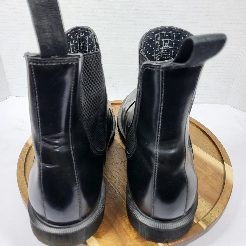 Dr Martens Flora Black Polished Smooth Leather Chelsea Boots Womens 9 UK 7 EU 41
